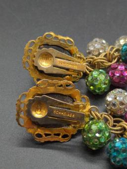 Vintage Signed Schreiner Dangle Earrings