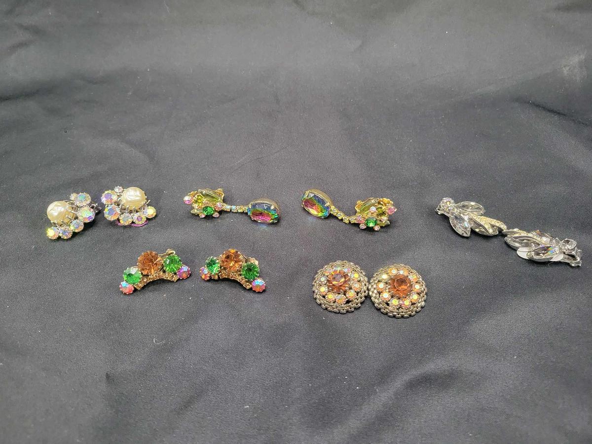 Group of mostly Weiss vintage clip on earrings