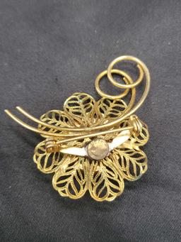 Vintage Weiss rhinestone costume jewelry brooch