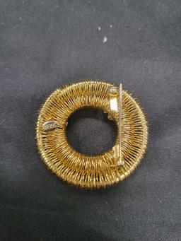 Vintage Weiss rhinestone costume jewelry brooch