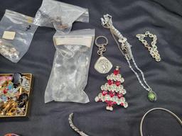 Group of costume jewelry, necklaces, earrings and more