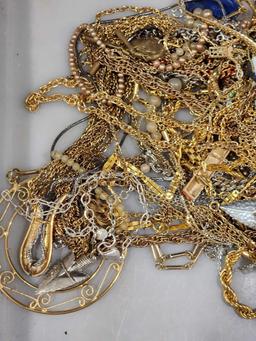 Costume Jewelry Lot: a "birds nest" or jumble of chains