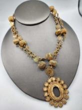 Vintage reliquary pendant necklace