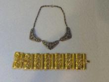 Kenneth J Lane bracelet & Joseff Silver plated Necklace