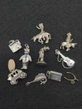 (10) Sterling Silver Charms