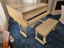 Hallet and Davis baby grand piano with bench