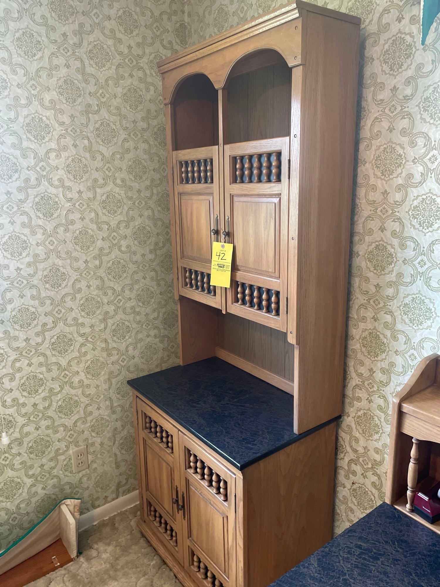 Two Piece Wood Cabinet