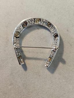Lady's platinum antique horseshoe pin