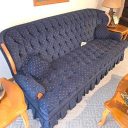 Clean Blue Cushioned Sofa