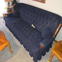 Clean Blue Cushioned Sofa