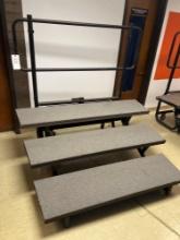 Stageright 3 tier folding riser stage on wheels