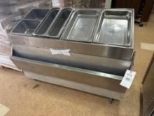 stainless steel salad bar or serving cart with stainless food boxes