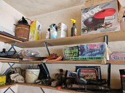 Corner Shelving Contents - Kitchen Items, Stoneware Set, Hardware, Tools, & more
