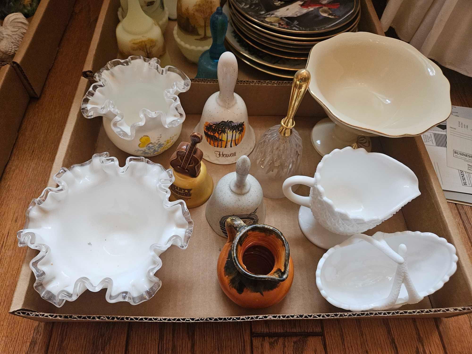 Collector Plates, Fenton Glassware, Bells and more.