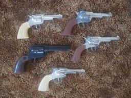 Assortment of Vintage Cap-Guns, Holsters, Daisy BB Gun, Vintage Rocket Toy