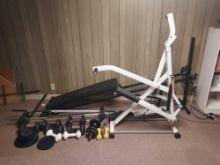 Dual Tone Exercise Machine, Total Gym Exercise Machine, Exercise Ball, & Weight/Bar Assortment