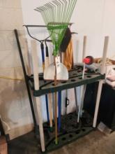 Yard Tools and Rack with Spud Bar