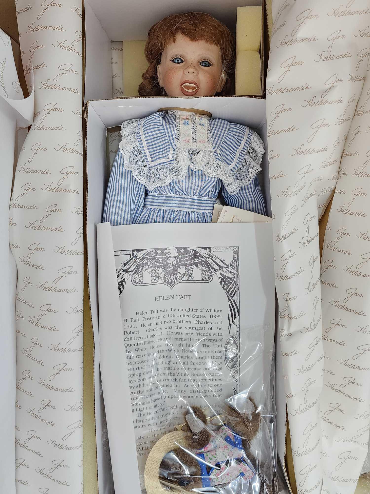 (5) collectible porcelain dolls in boxes