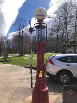 Fry visible gas pump with Mobile gas advertise globe
