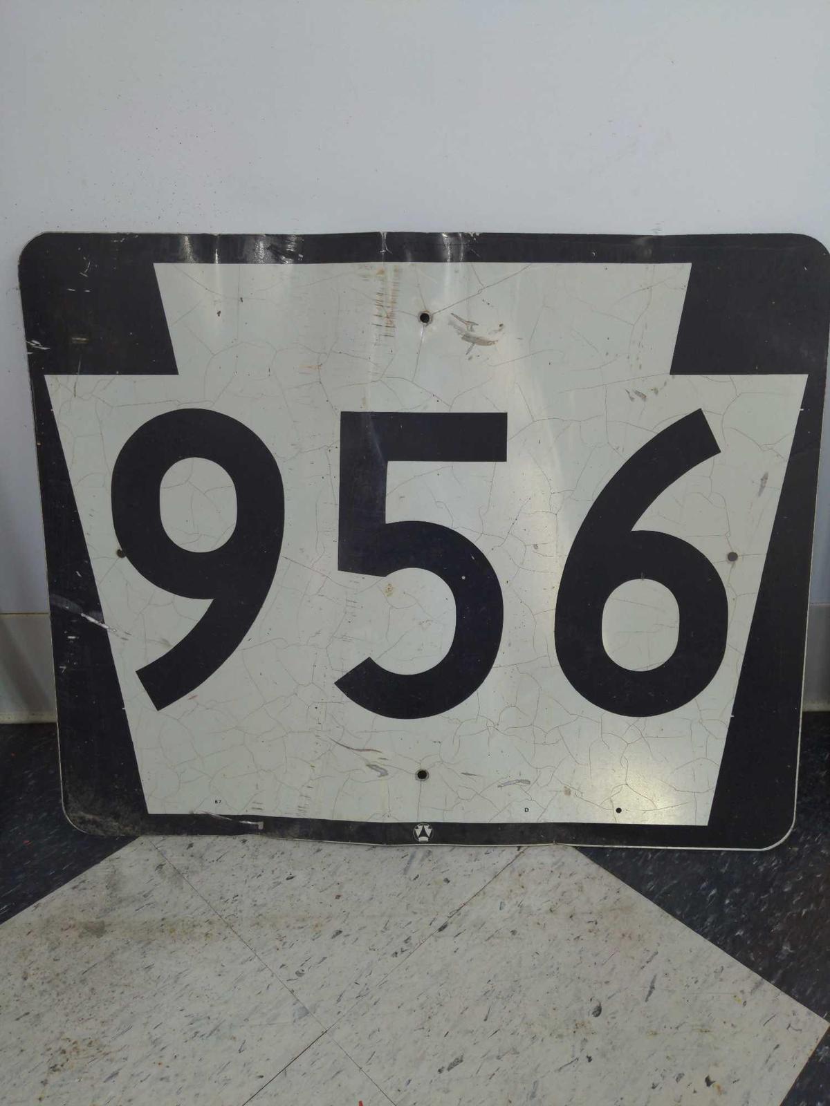 Pennsylvania State Route 956 metal street sign