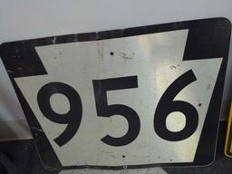 Pennsylvania State Route 956 metal street sign
