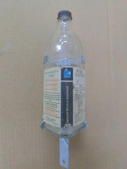 Vintage GM Glass Windshield Washer Anti-Freeze & Gas line de-icer bottle