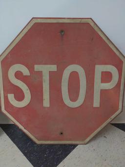 Early Embossed Stop Sign Embossed raised letters
