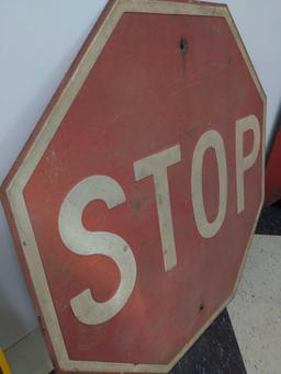Early Embossed Stop Sign Embossed raised letters