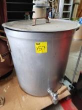 Oversized aluminum pot with spigot