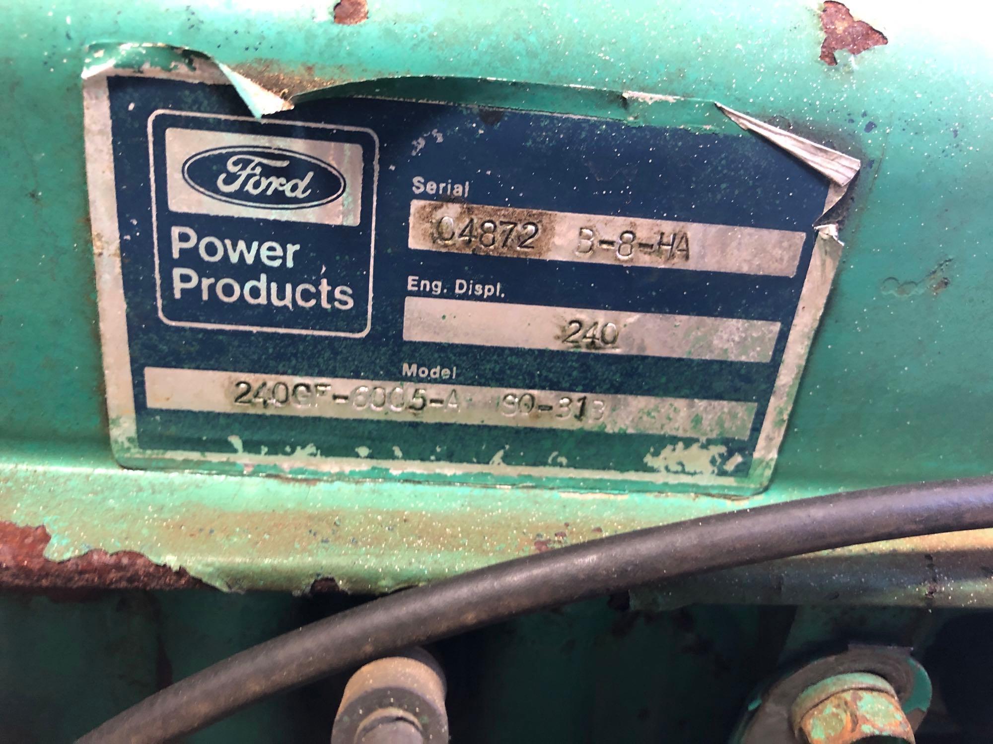 Generator, Onan 20KW, 6 cyl Ford power, gasoline, natural gas or propane, works well.