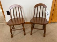 Pair of Wood Youth Chairs
