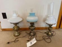 (3) Small Banquet Lamps