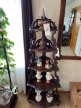 Contents on Shelf, Vases, Oil Lamps, Figurines