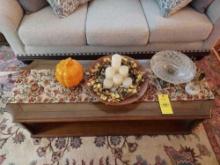 Coffee Table Runner, Candle Display, & Marble Base Decor