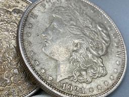 1921s, 1921d, 1921 Morgan Dollar bid x 3