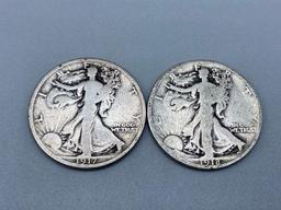 1917 & 1918 Walking Liberty Half Dollars bid x 2