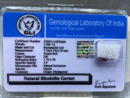 Certified Natural Rhodolite Garnet 1.400 CTS