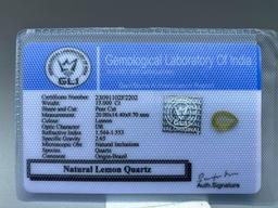 Certified Natural Lemon Quartz 15.000 CTS
