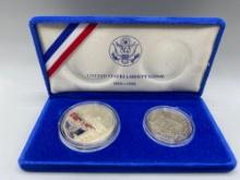 1986 United States Liberty Silver Dollar & Half Dollar Set