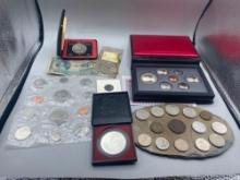 World Coin grouping, Canadian Dollars, Proof Set, Mint Sets