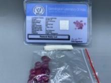 Certified Natural Ruby Grouping 40.000 CTS