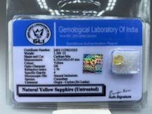Certified Natural Yellow Sapphire 1.200 CTS