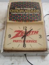 Zenith Clock 18" x 12" Chromacolor Runs but Doesn't Light up