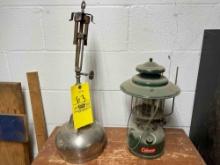 Large Oil Lamp with Coleman Lantern
