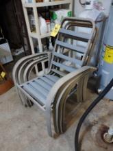 Stack of 4 Metal Outdoor Chairs