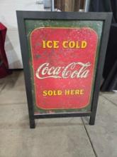 Framed Metal Coca Cola Sign