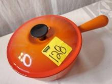 Vintage Le Creuset #20 bright orange enamel ovenware pot