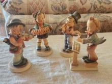 (4) vintage Goebel Hummel figurines, musical boys