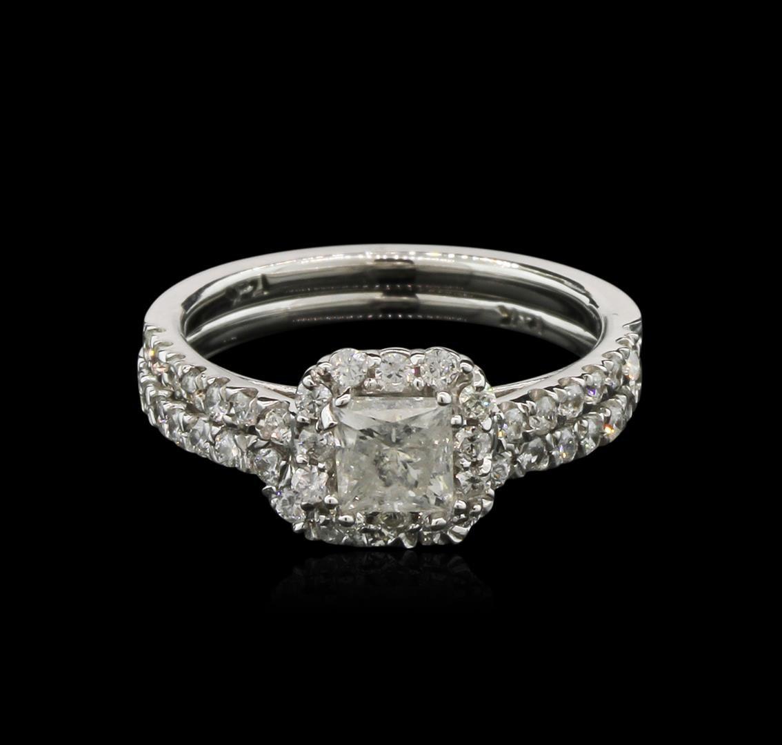 1.36 ctw Diamond Wedding Ring Set - 14KT White Gold