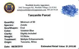 10.55 ctw Oval Mixed Tanzanite Parcel